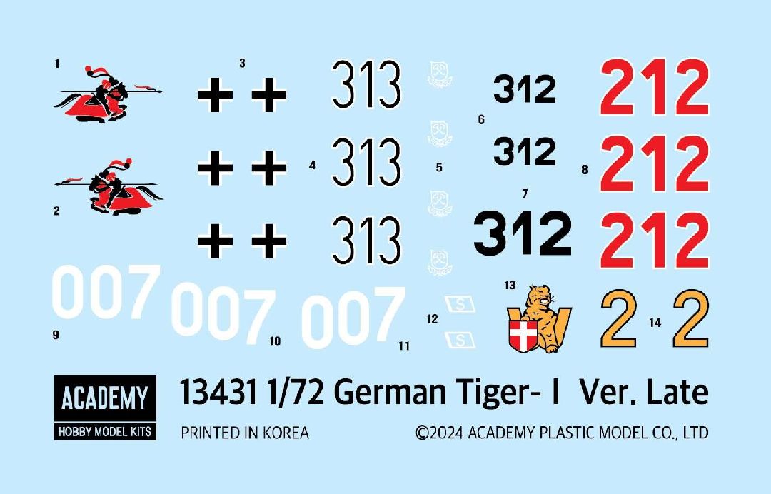 Academy 1/72 German Tiger-I Ver. Late
