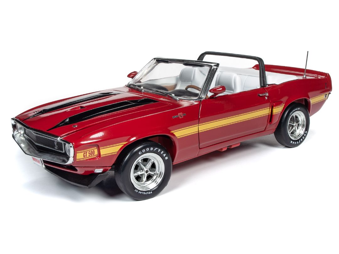 American Muscle 1/18 1970 Shelby GT500 Convertible (Hemmings Muscle Machines) - Candy Apple Red