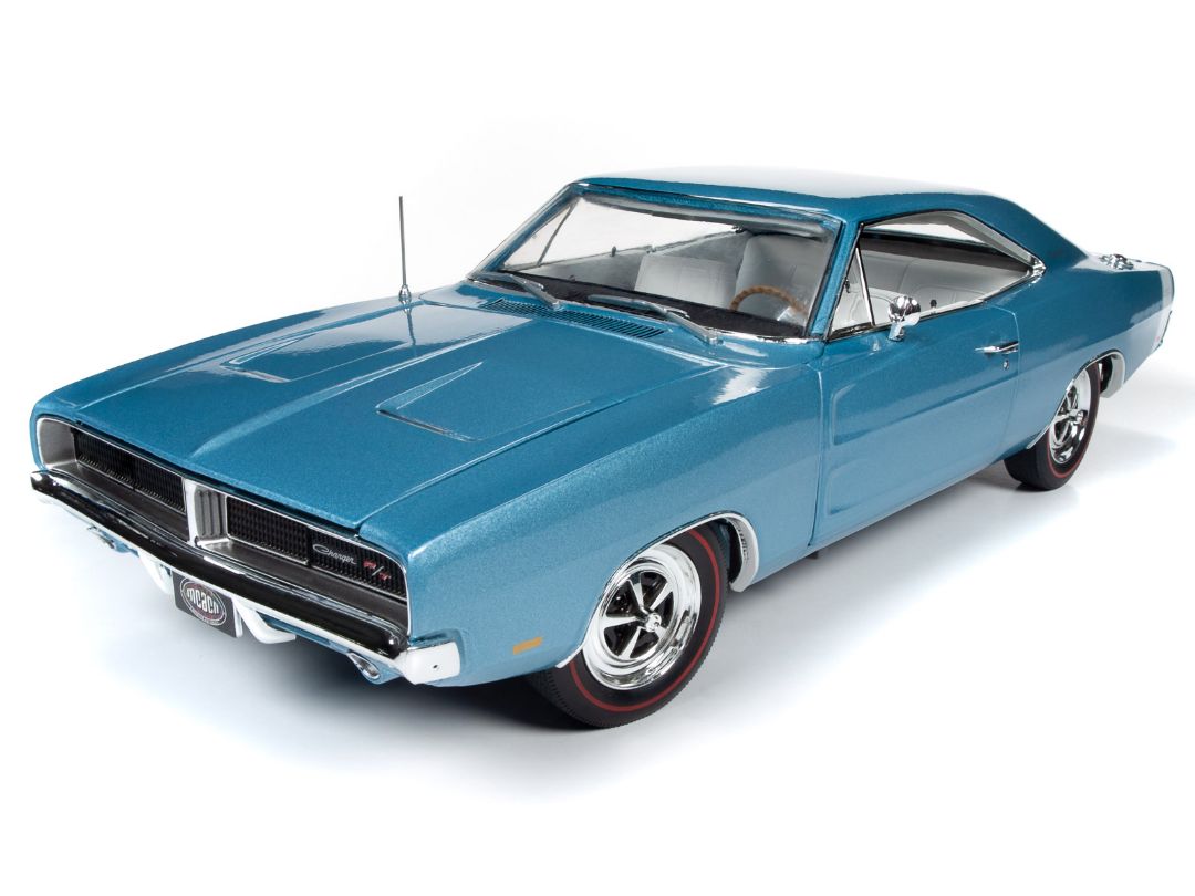 American Muscle 1/18 1969 Dodge Charger R/T Hardtop (MCACN) - B3 Light Blue Metallic