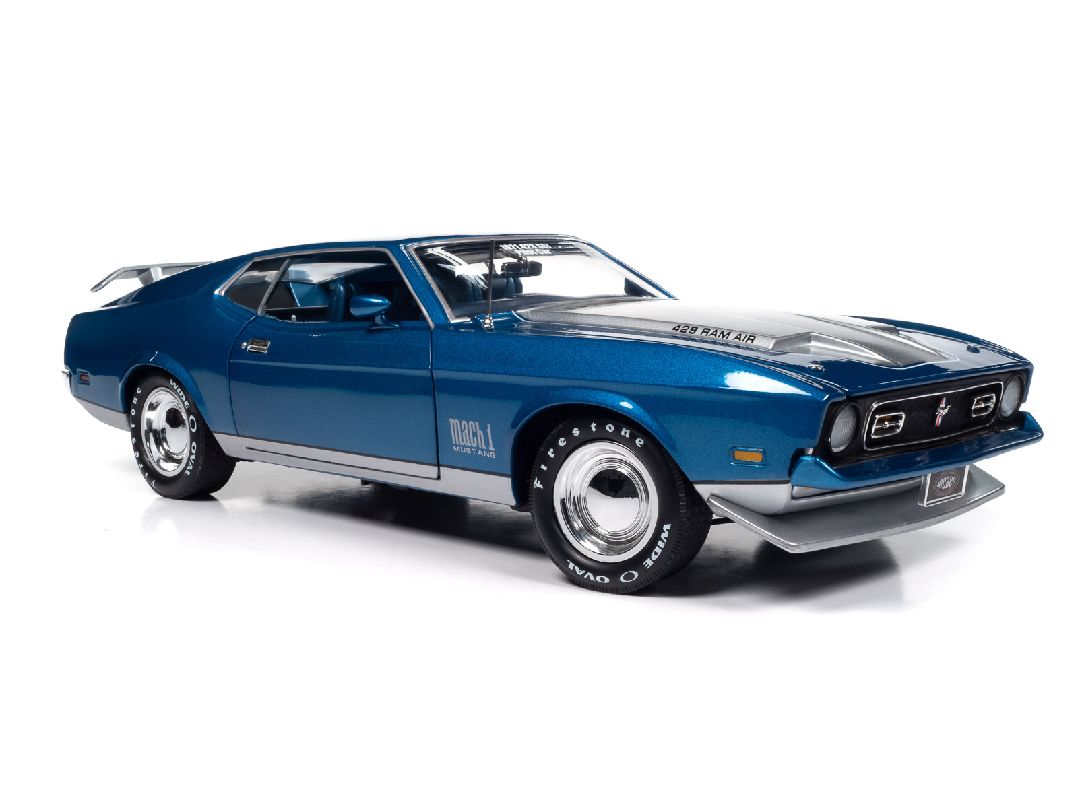 American Muscle 1/18 1971 Ford Mustang Mach 1 MCACN, Blue