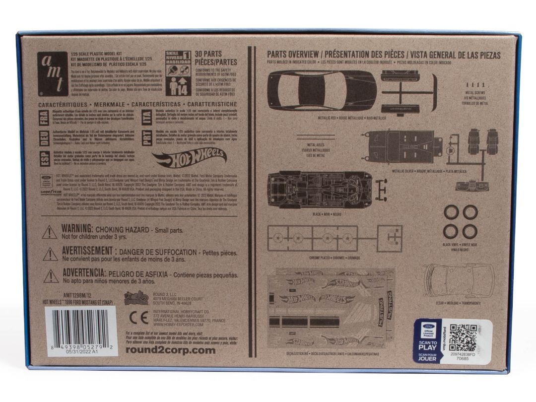AMT Hot Wheels 1996 Ford Mustang GT (Snap) 2T 1/25 Model Kit