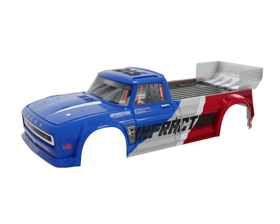 Arrma INFRACTION 4X4 All Road 3S BLX Painted Body - Blue/Red Arrma INFRACTION 4X4 All Road 3S BLX Painted Body - Blue/Red