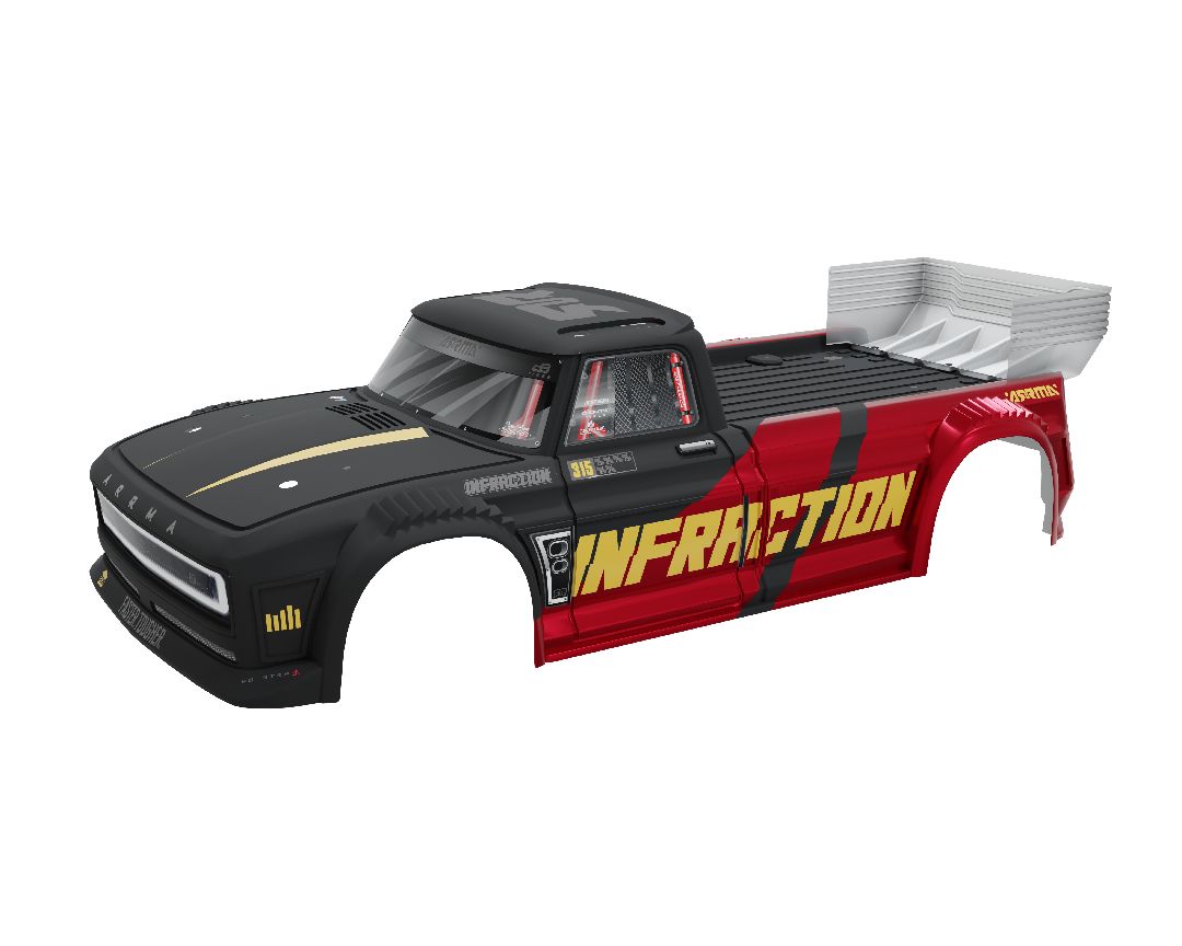 Arrma INFRACTION 4X4 All Road 3S BLX Painted Body -Black/Red Arrma INFRACTION 4X4 All Road 3S BLX Painted Body -Black/Red