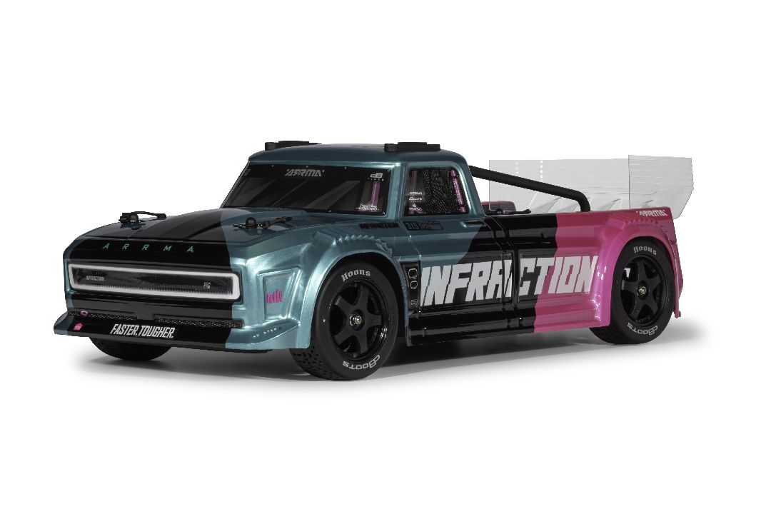 Arrma 1/8 INFRACTION 223S DSC 4X4 RTR Brushless - Teal/Pink Arrma 1/8 INFRACTION 223S DSC 4X4 RTR Brushless - Teal/Pink