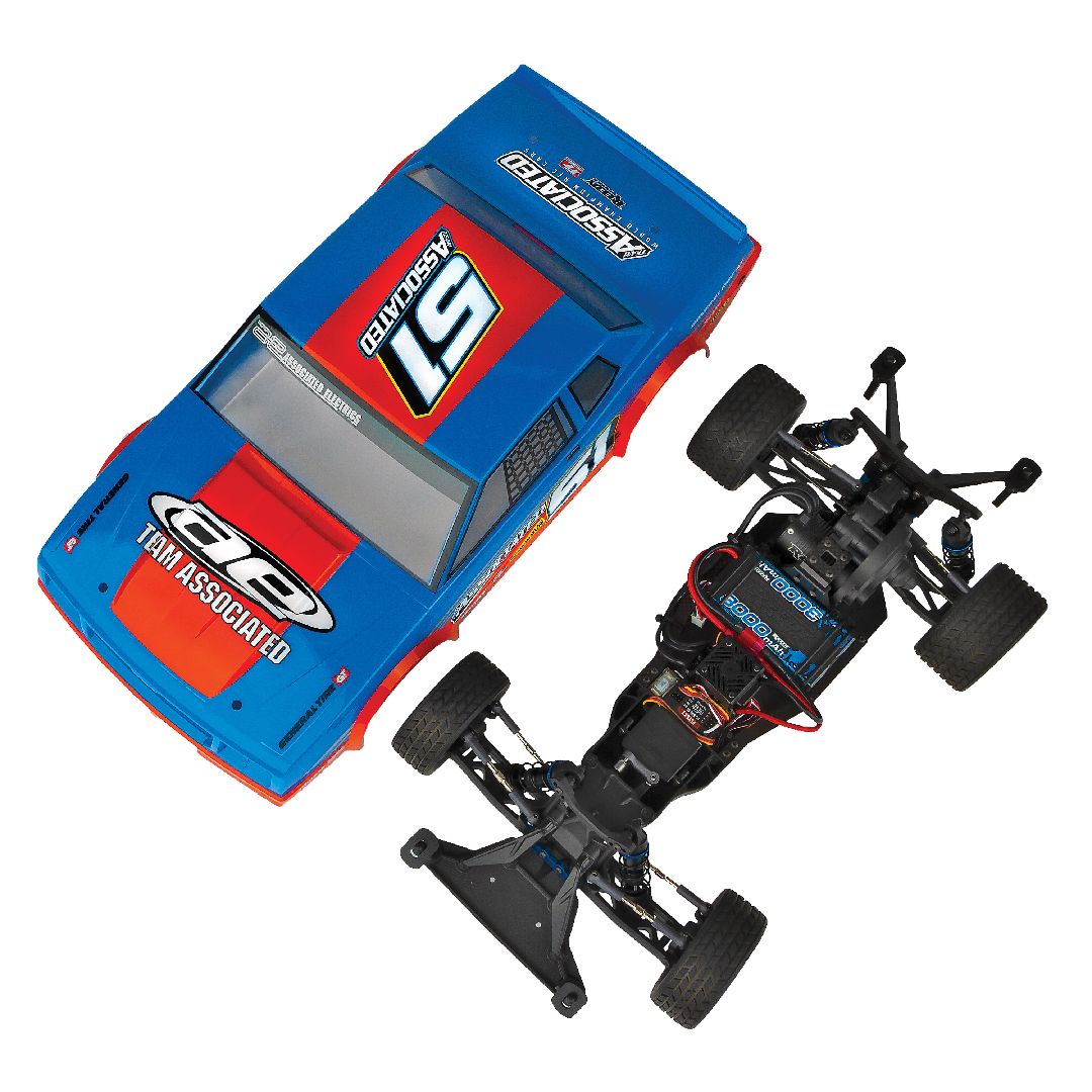 Team Associated SR10M Dirt Oval RTR LiPo Combo, Blue - Click Image to Close