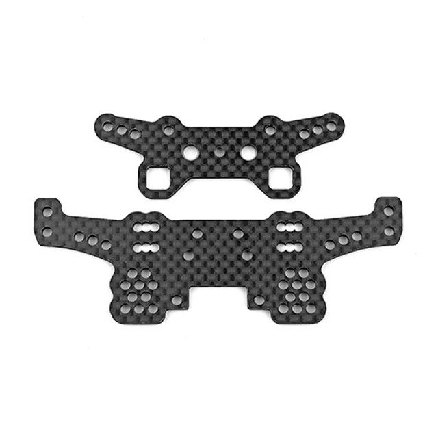 Team Associated DC10 Shock Towers, front and rear, carbon fiber - Click Image to Close