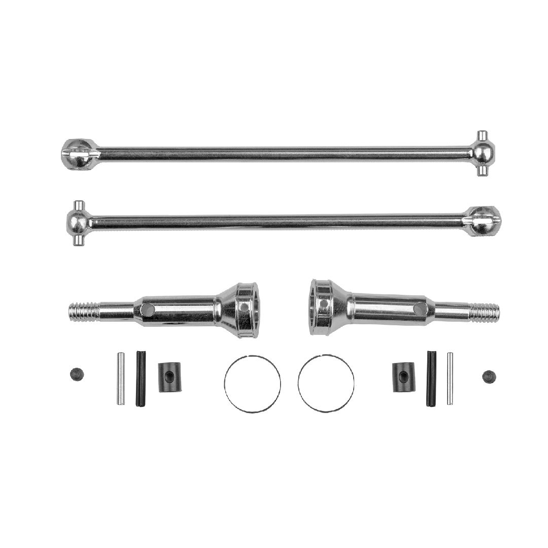 Team Associated RC10T Rear CVA Set, 84mm, Chrome  Team Associated RC10T Rear CVA Set, 84mm, Chrome