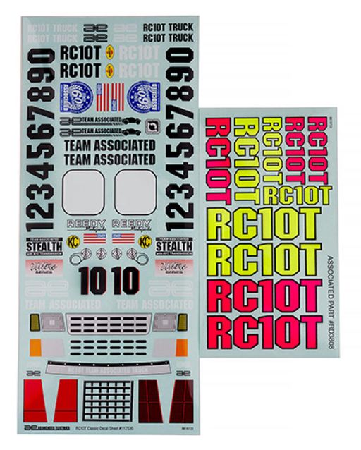 Associated RC10T Decal Sheet