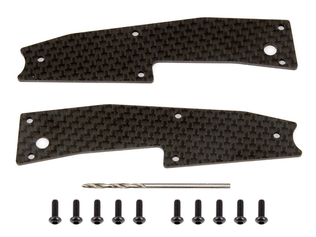 Team Associated RC8B3.1 FT Graphite Arm Stiffeners, front upper