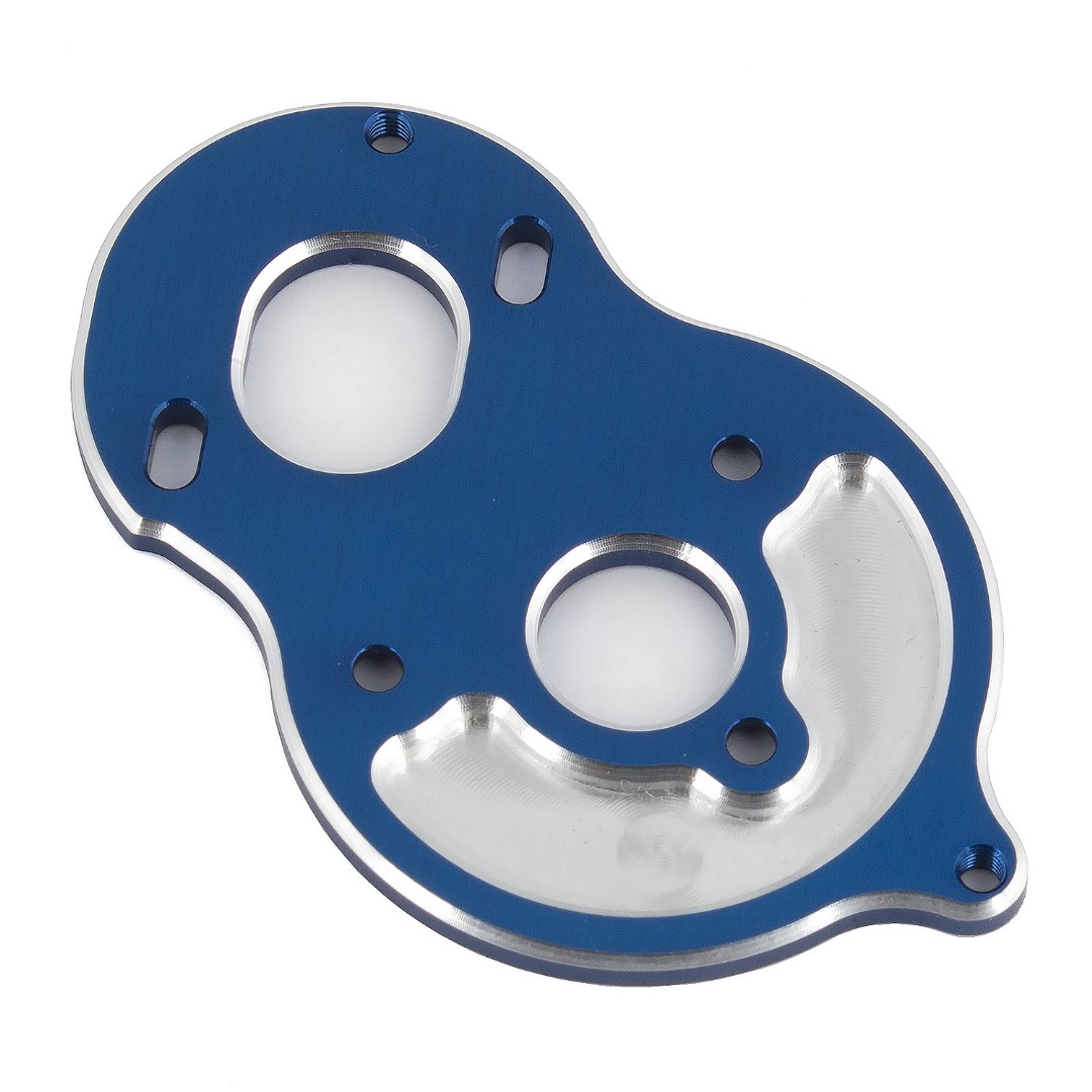 Team Associated B6.1 Standup Motor Plate, blue aluminum