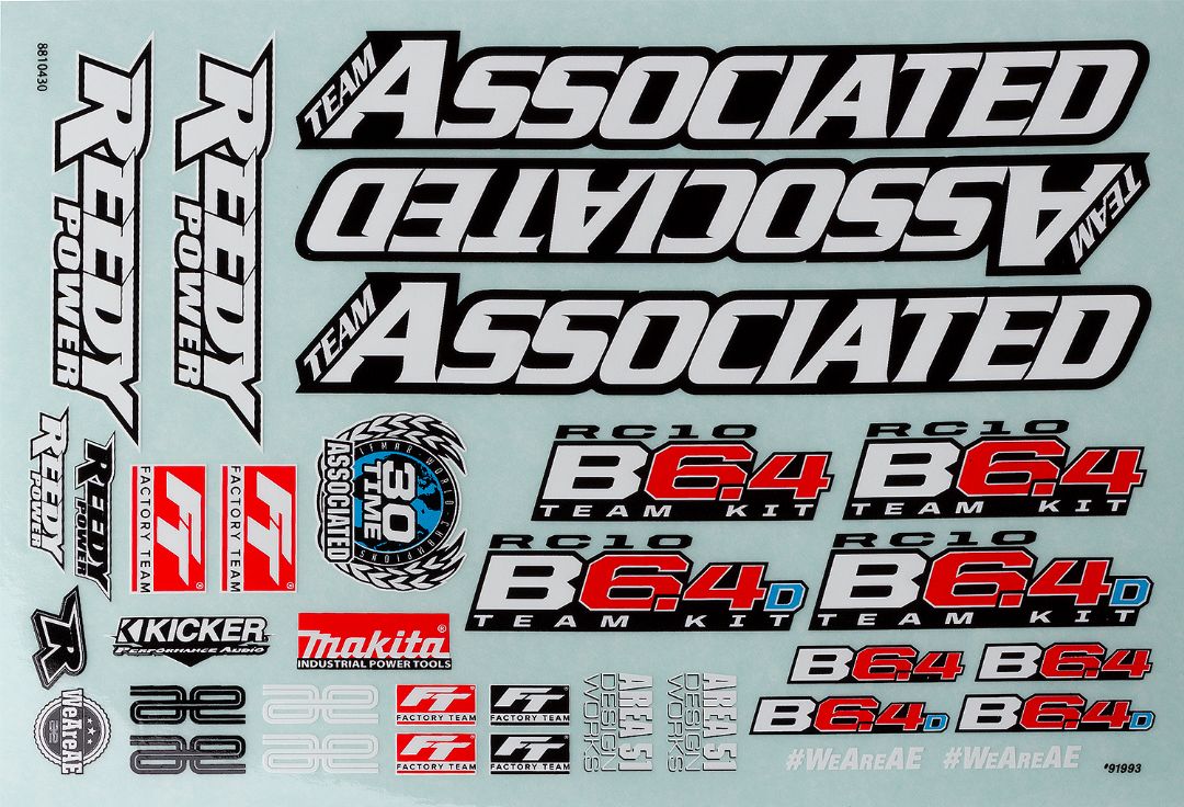 Team Associated RC10B6.4 Decal Sheet