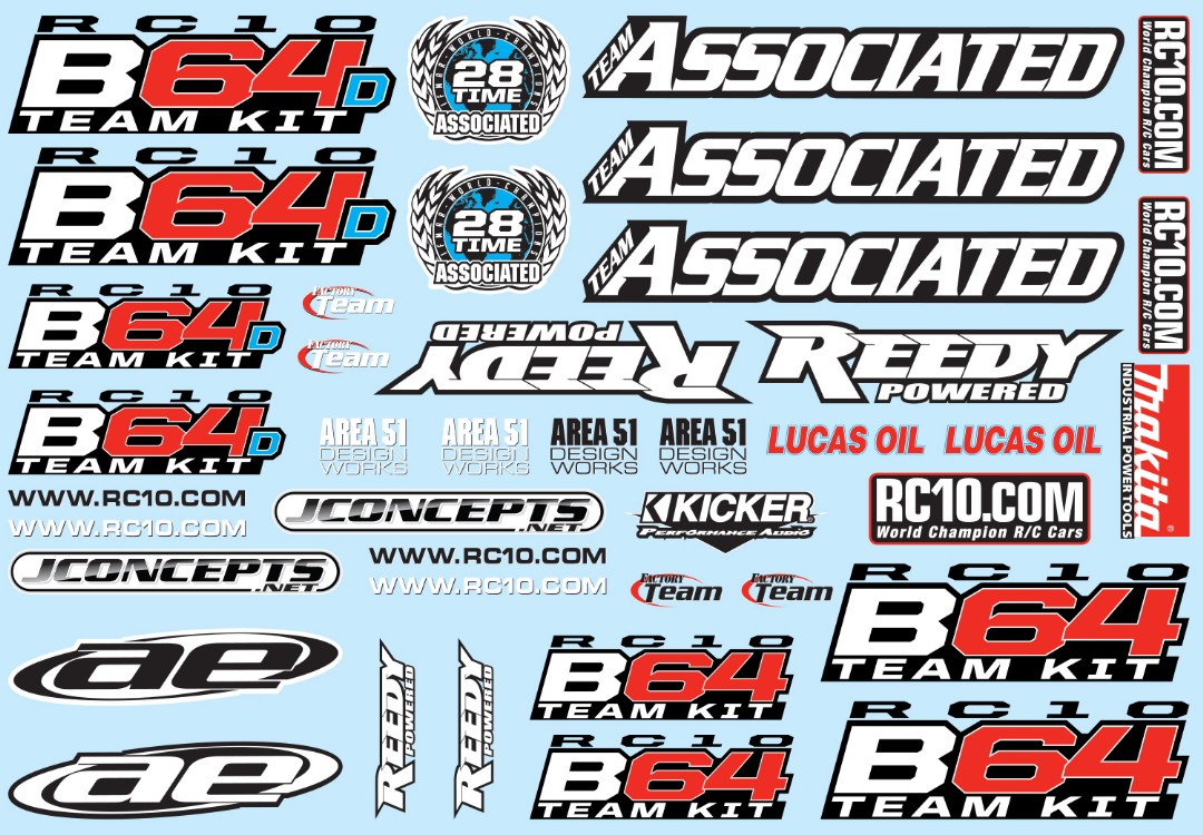 Team Associated B64 Decal Sheet