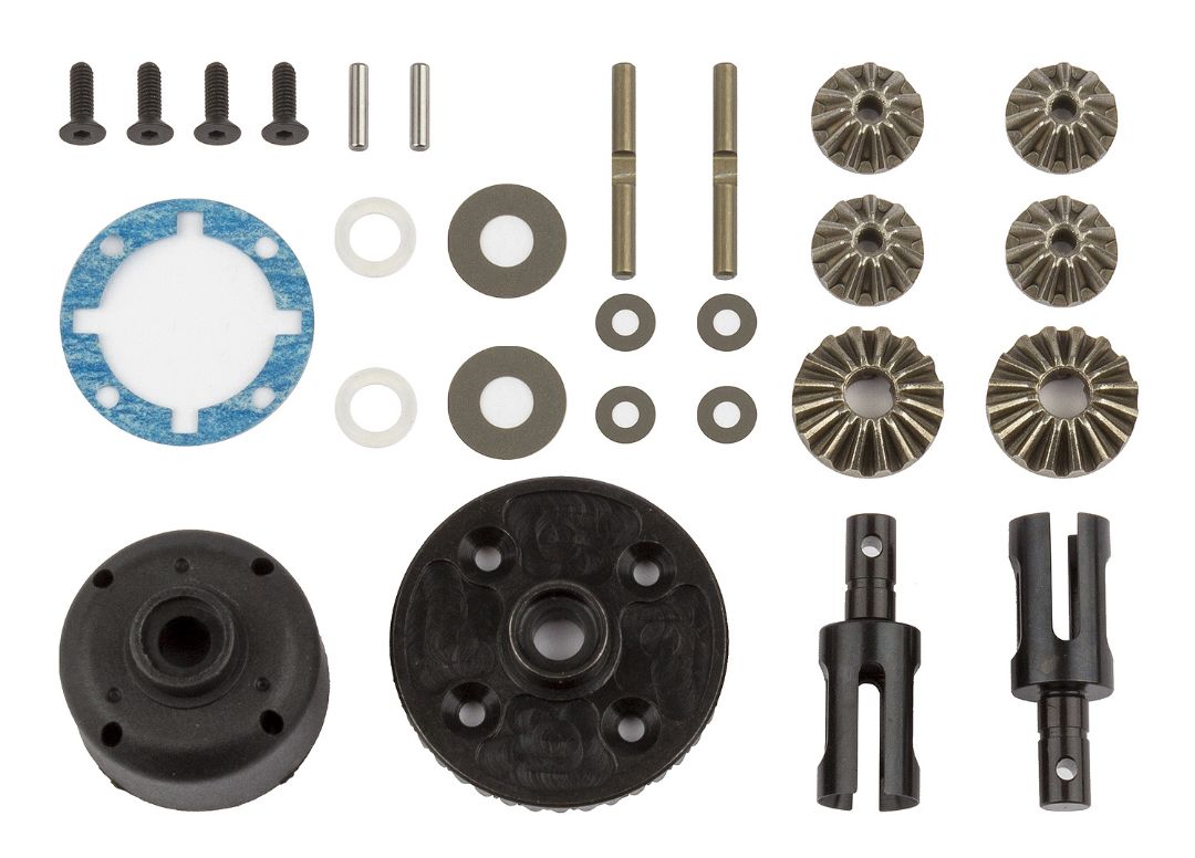 Team Associated RC10B74 Differential Set, front and rear