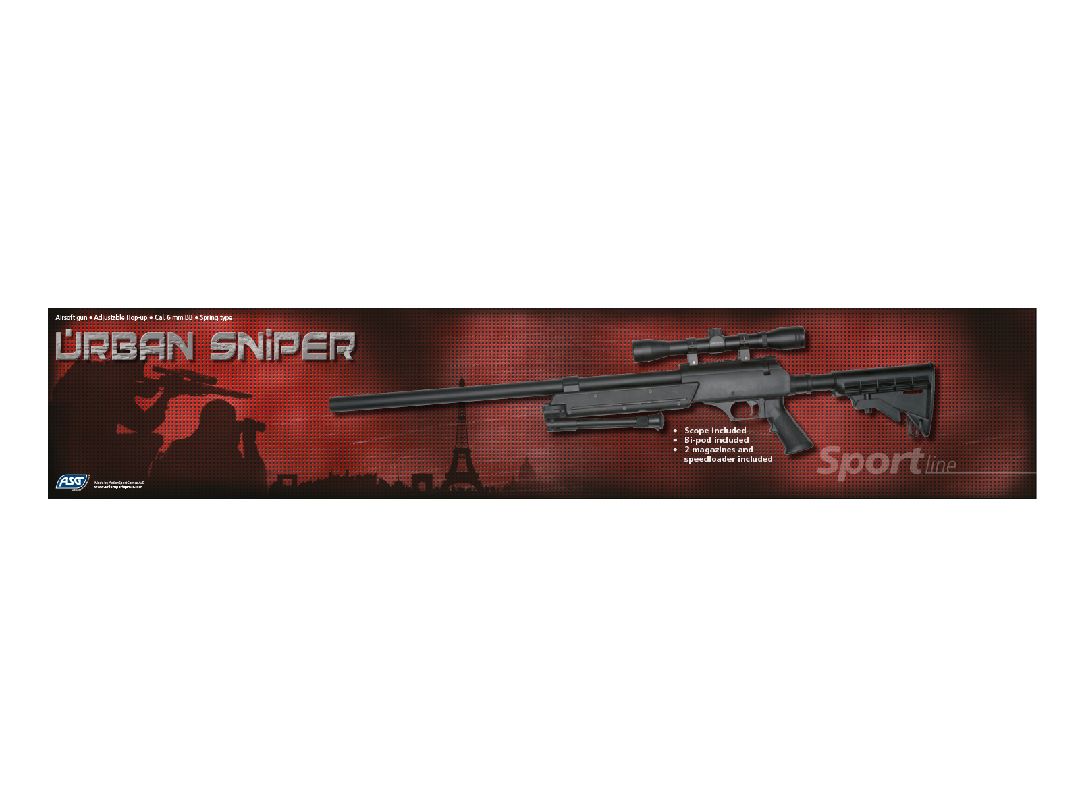 ASG Urban Sniper Spring Rifle - Black - Click Image to Close