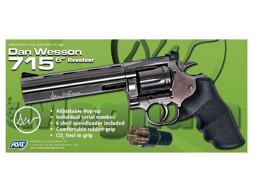 ASG Dan Wesson 715 CO2 Handgun - Steel grey