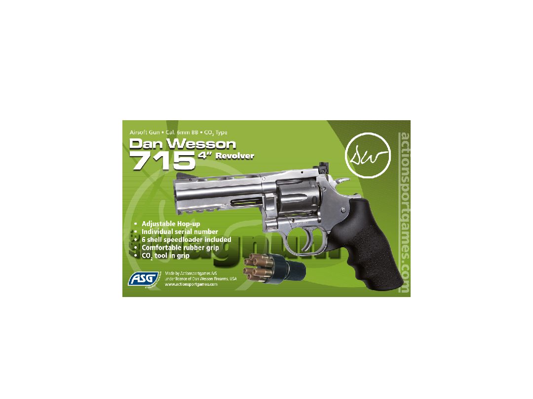 ASG Dan Wesson 715 CO2 Handgun - Silver/Chrome
