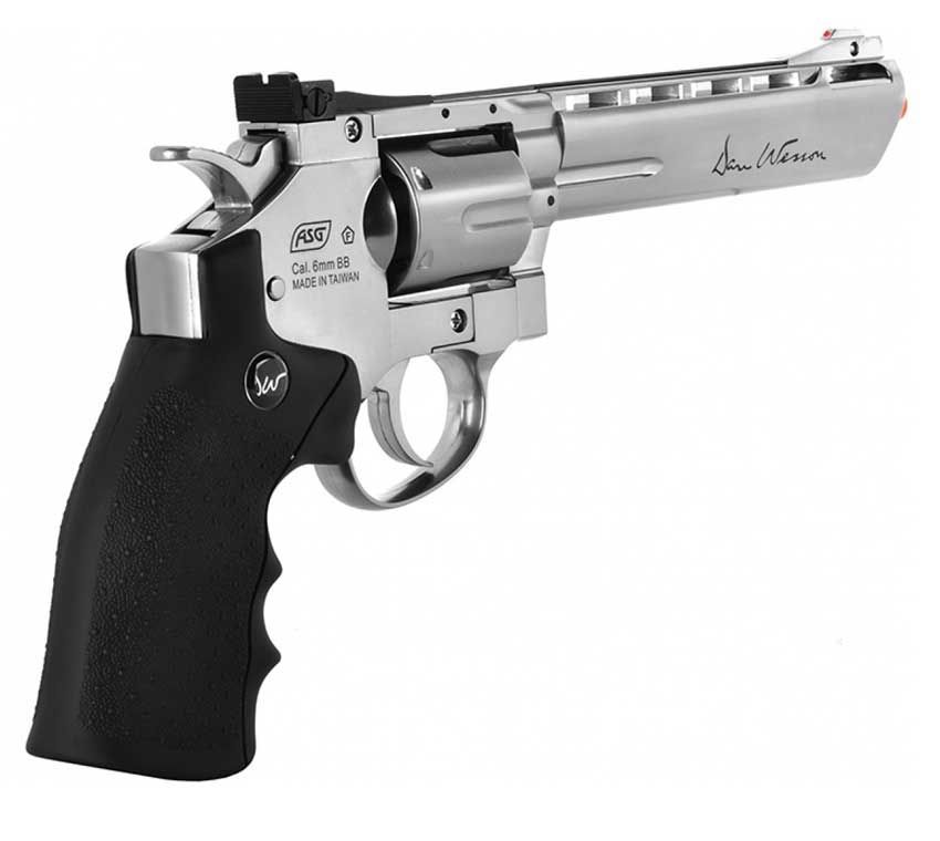 ASG Dan Wesson, MB, 6" CO2 Non-Blowback Revolver - Silver