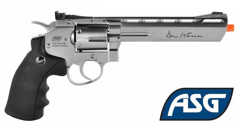 ASG Dan Wesson, MB, 6" CO2 Non-Blowback Revolver - Silver