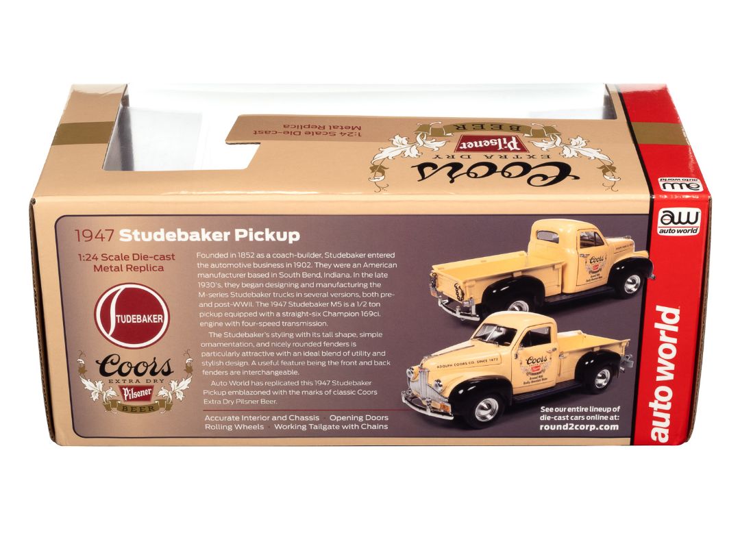 Auto World 1/24 1947 Studebaker Pick-up Truck Coors Pilsner