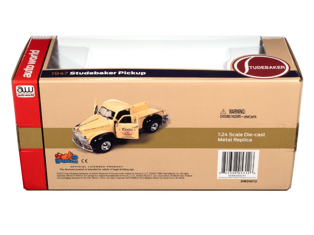 Auto World 1/24 1947 Studebaker Pick-up Truck Coors Pilsner