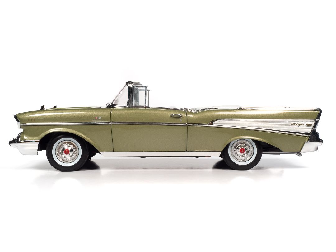 Auto World 1/18 1957 Chevrolet Bel Air Convertible-Metallic Grn