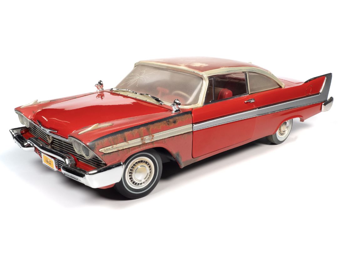 Auto World 1/18 Christine 1958 Plymouth Fury (Partially Restored) - Red (Dirty)