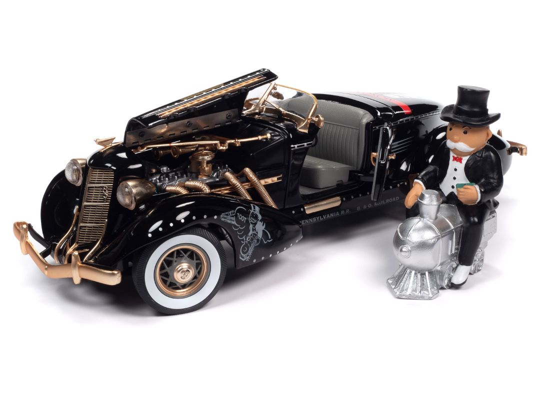 Auto World 1/18 1935 Auburn 851 Speedster Monopoly - Black w/Matte Gold