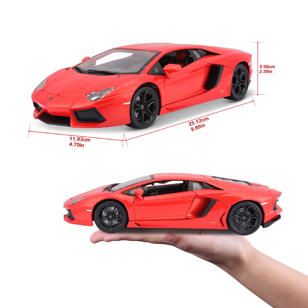 Bburago 18-11033MTOR Burago 1/18 Scale Diecast - 18-11033 Lamborghini  Aventador LP 700-4 Orange, Multicolor