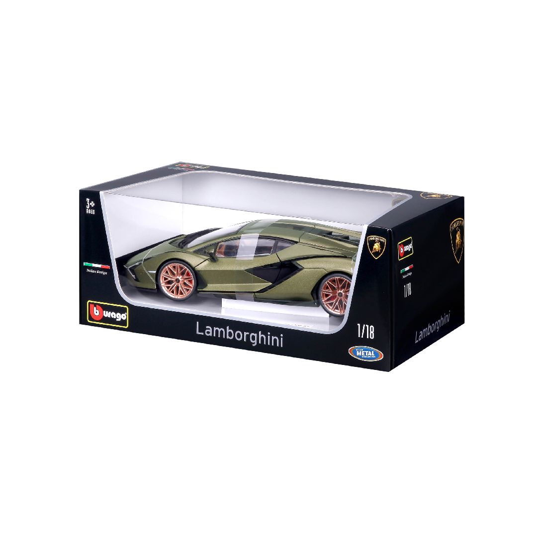 Bburago 1/18 Lamborghini Sián FKP37 (Metallic Matte Green)