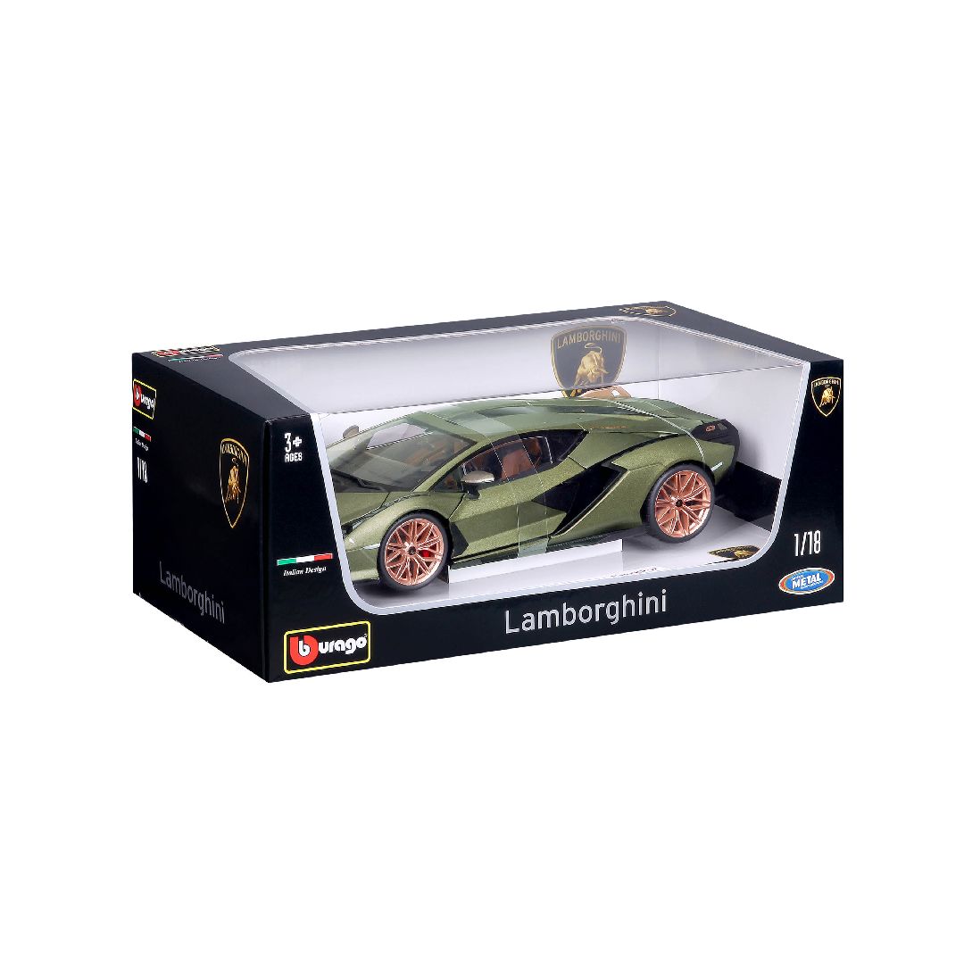 Bburago 1/18 Lamborghini Sián FKP37 (Metallic Matte Green)