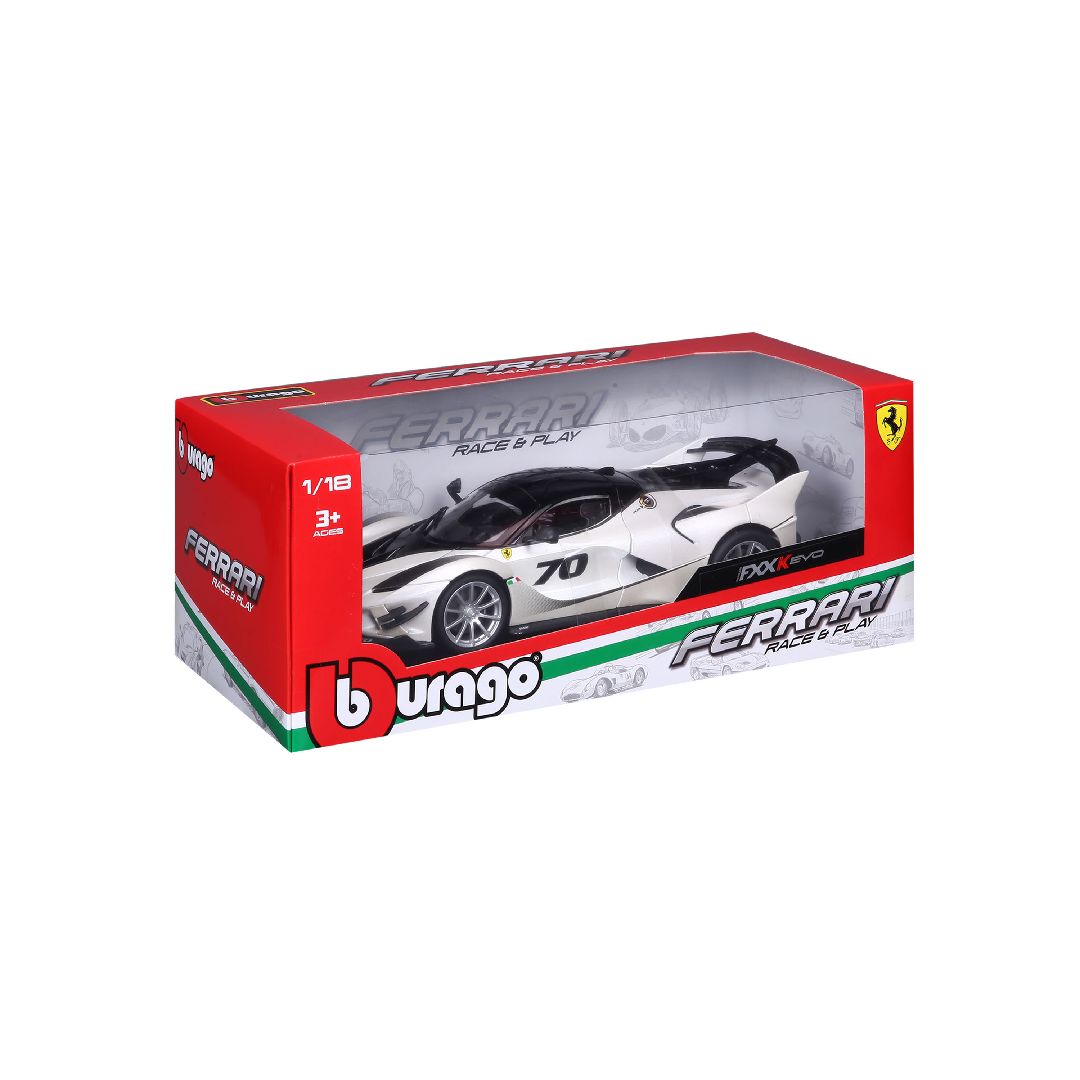 Bburago 1/18 R&P Ferrari FXX K EVO (Pearl White #70)