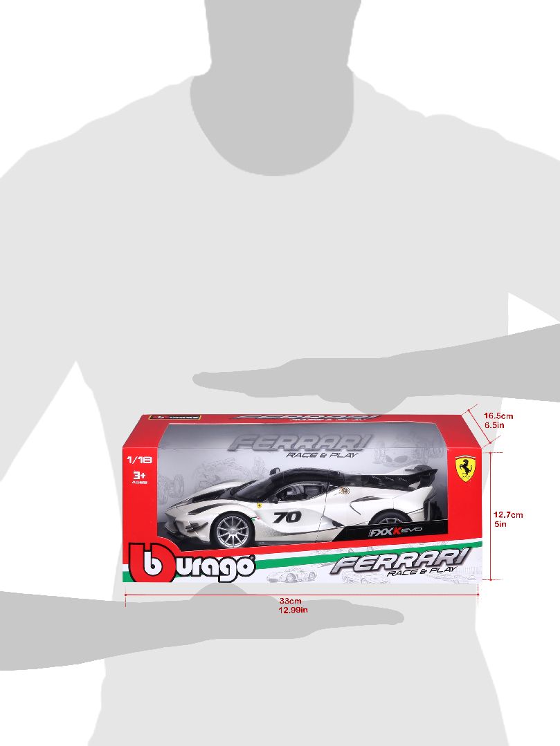 Bburago 1/18 R&P Ferrari FXX K EVO (Pearl White #70)