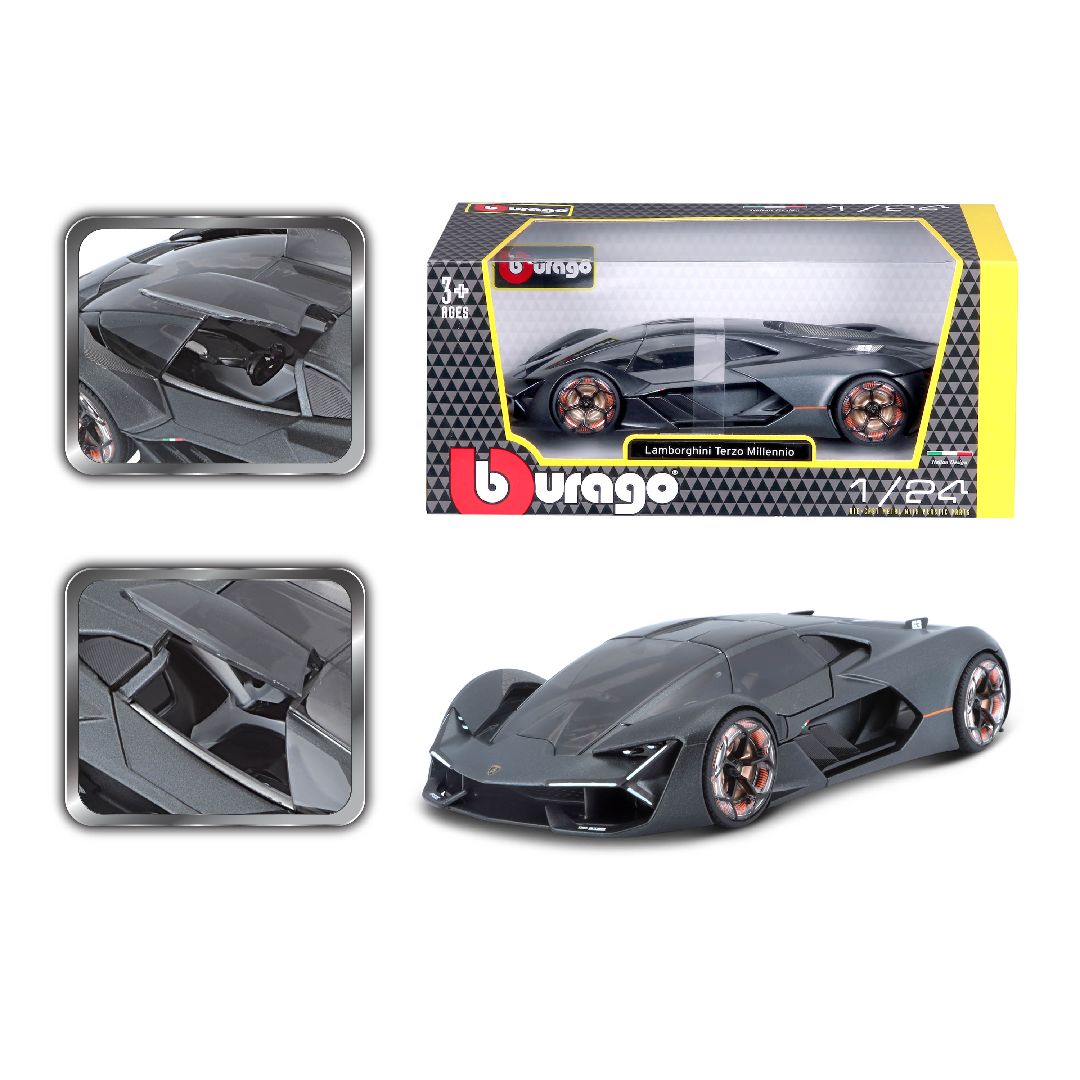 Bburago 1/24 Lamborghini Terzo Millenio (Metallic Grey)