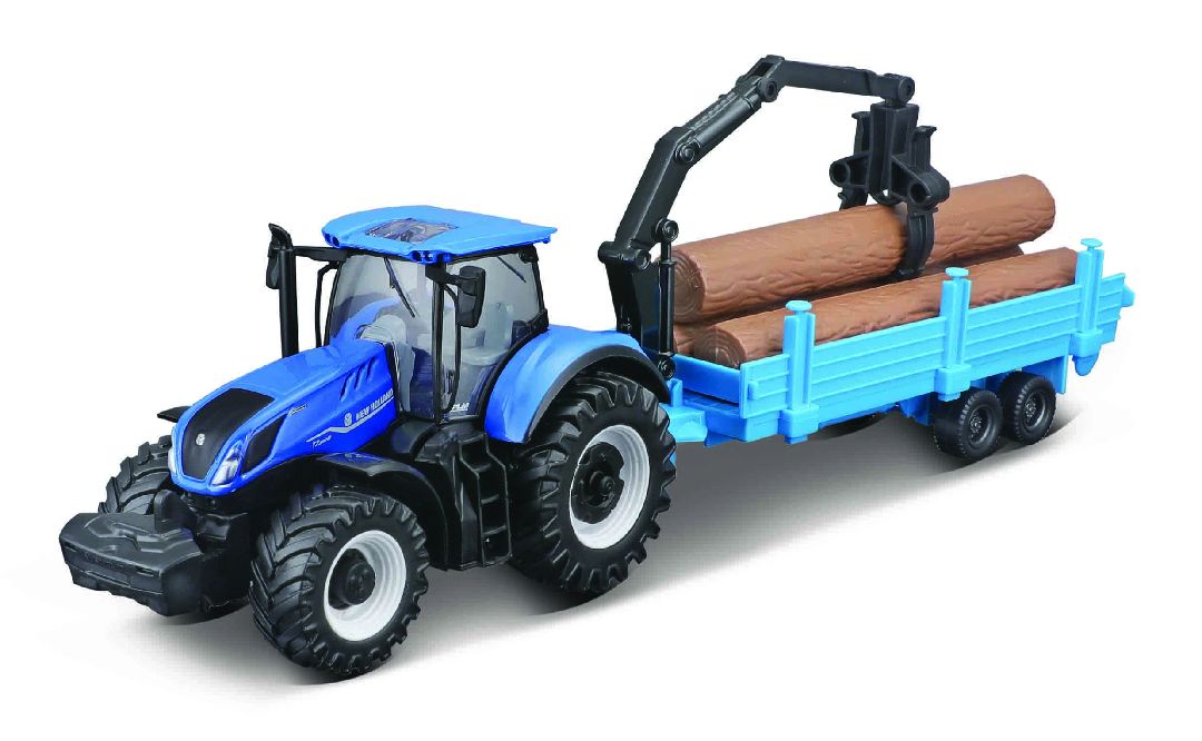 Bburago Farmland 10cm Moto. Tractor w/ 3 Trailers Gift Set (6)