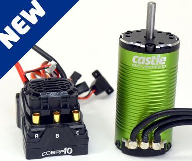 Castle Creations Cobra 10 6S Max, 25.2V Max, 8A PEAK BEC w/1412-2100KV 5mm Sensored Motor