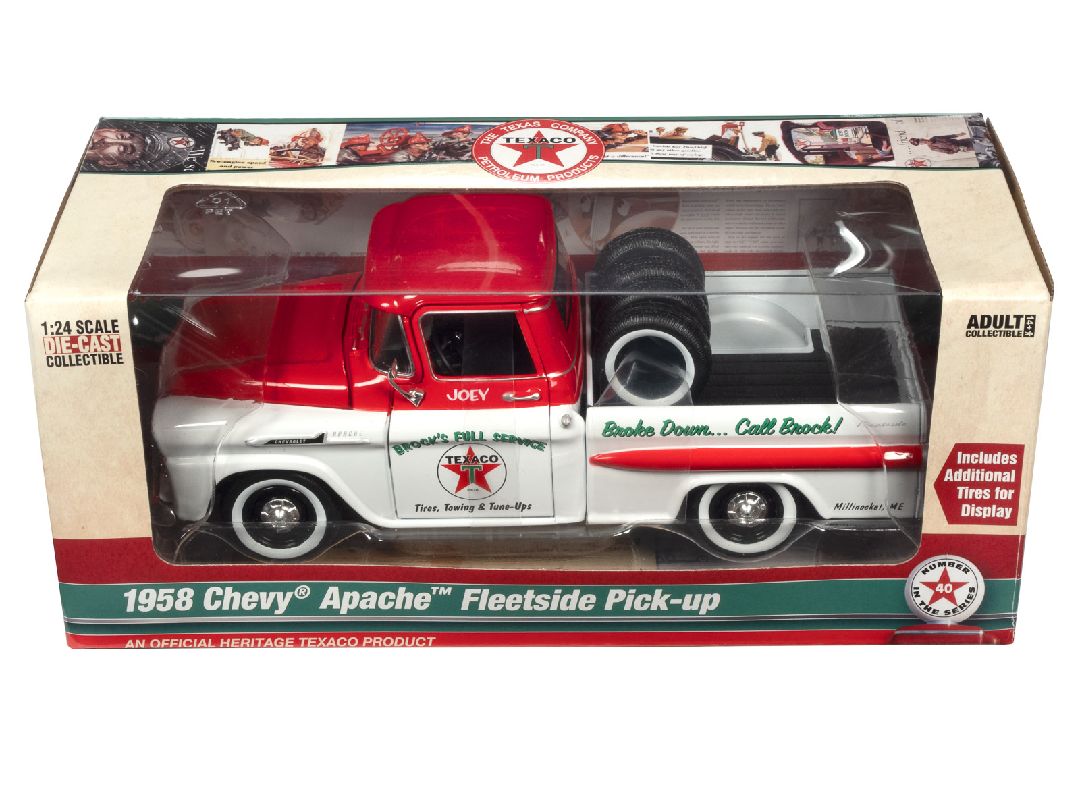 Auto World 1/24 Texaco 1958 Chevy Apache Fleetside PU (#40)