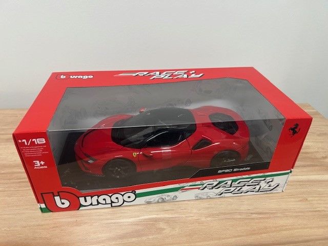 Damaged Box - Bburago 1/18 R&P Ferrari SF90 Stradale (Red)