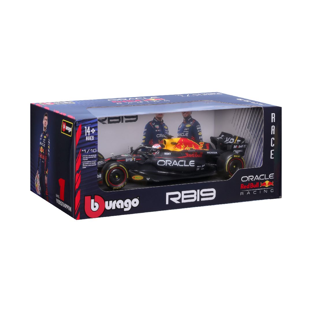 DBOX -Bburago 1/18 Red Bull RB19 (2023) w/driver (Verstappen #1)