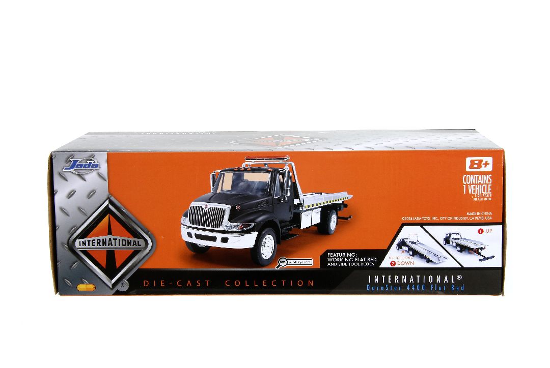 Damaged Box- Jada 1/24 International Flatbed Tow Truck - Black