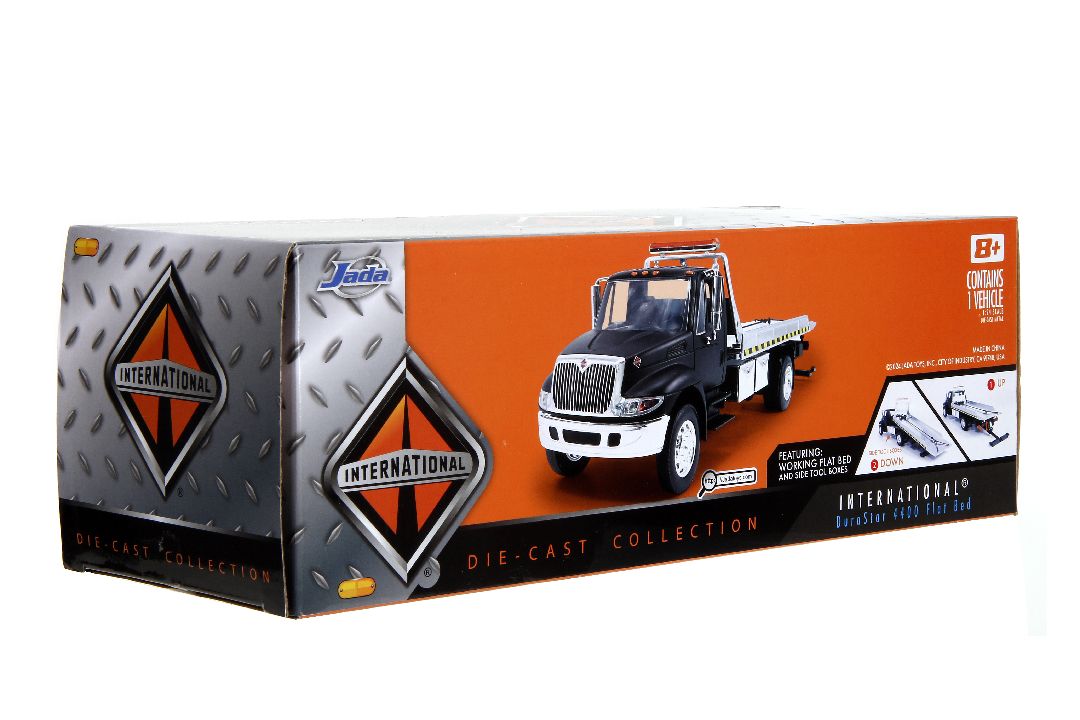 Damaged Box- Jada 1/24 International Flatbed Tow Truck - Black