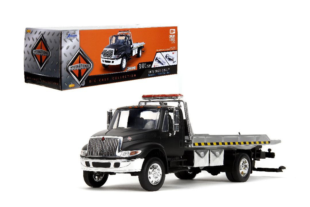 Damaged Box- Jada 1/24 International Flatbed Tow Truck - Black