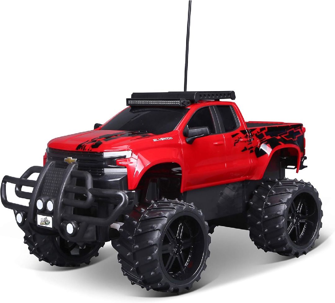 Damaged Box - Maisto R/C 1/16 Off Road 2019 Silverado - Red