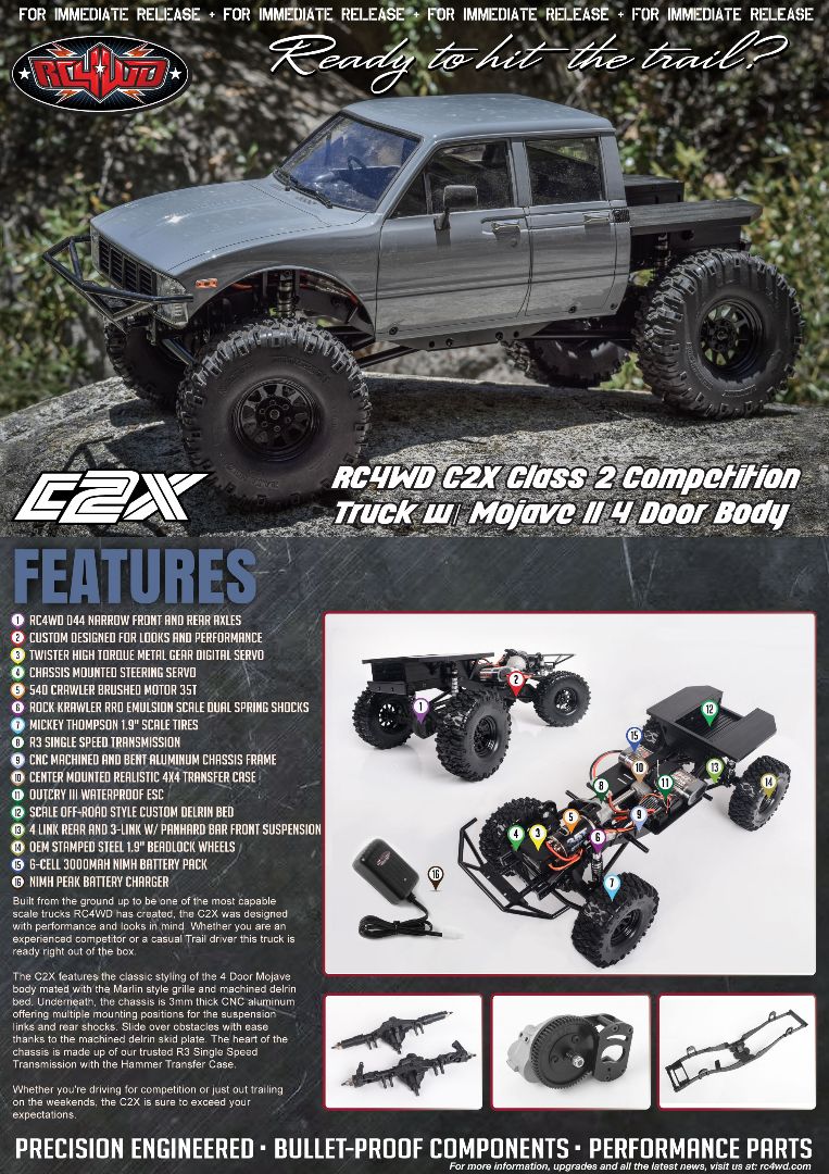 Damaged Box - RC4WD C2X Class 2 Truck w/ Mojave II 4 Door Body