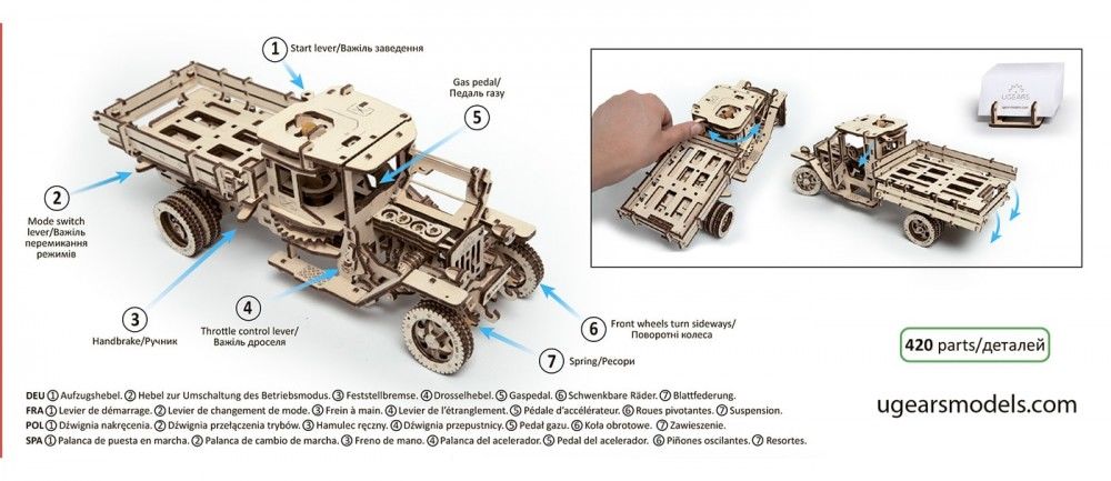 Damaged Box - UGears UGM 11 Truck - 420 pieces (Advanced)