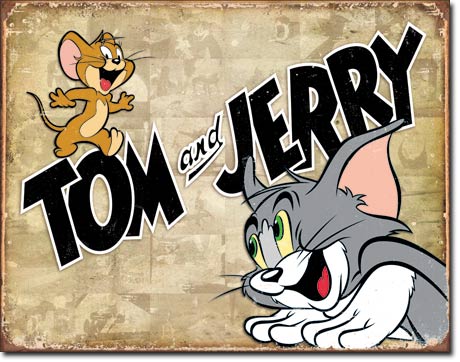 Tom and Jerry - Rectangular Tin Sign