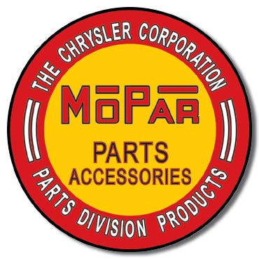 The Chrysler Corporation Parts Division Products, Mopar Parts Accessories - Round Tin Sign