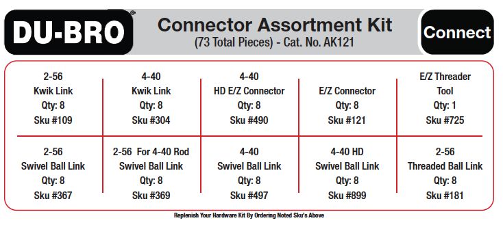 Du-Bro Connectors Assortment Kit (73 pcs set)