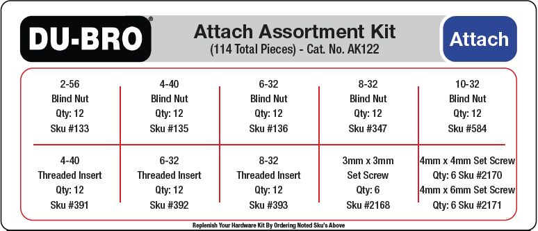 Du-Bro Attachments Assortment Kit (114 pcs set)