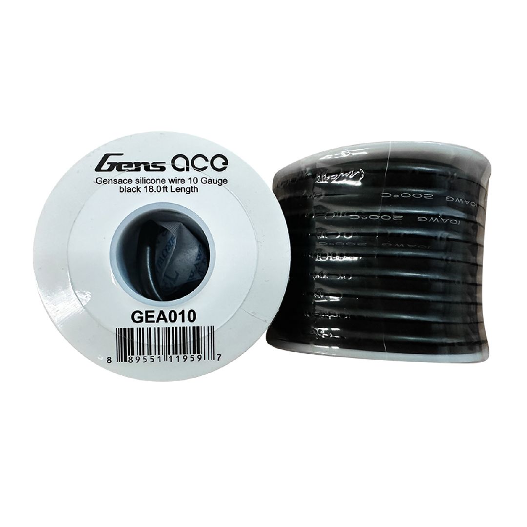 Gens Ace Silicone Wire 10 Gauge Black 18.04ft (5.5m) Length