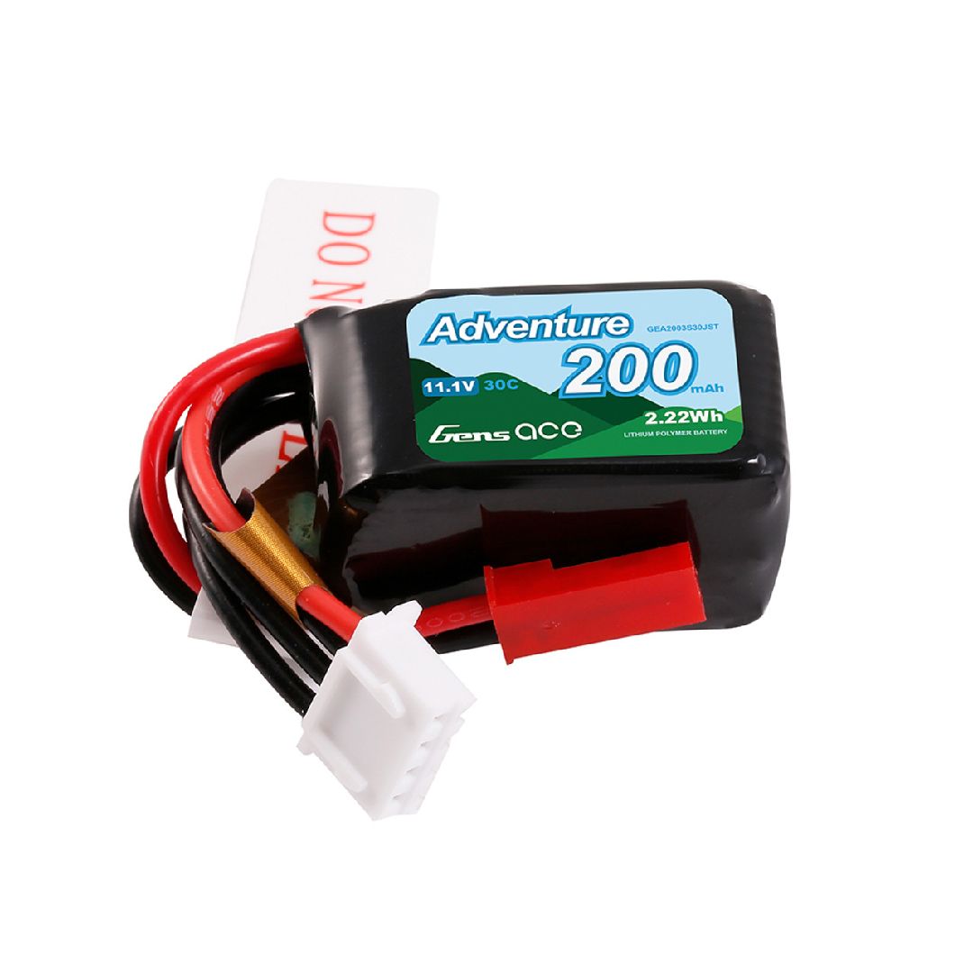 Gens Ace 200mAh 3S 11.1V 30C Soft Lipo Battery Pack w/ JST Plug